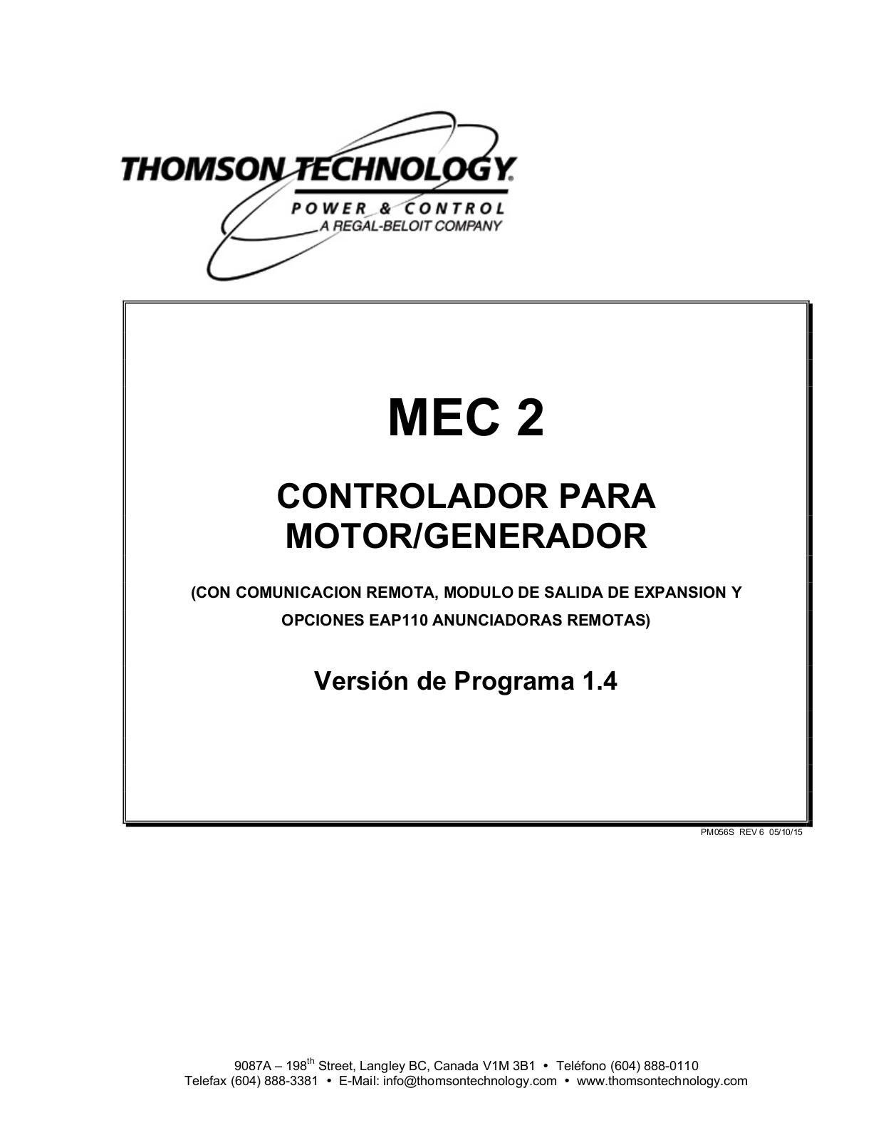 Thomson MEC 2 User Manual