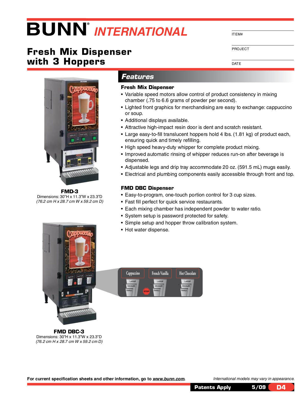 Bunn Coffee Maker FMDA-3 DBC User Manual