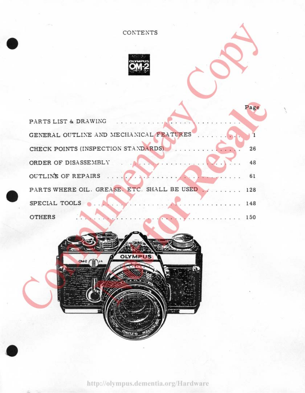 OLYMPUS OM-2 Repair manual