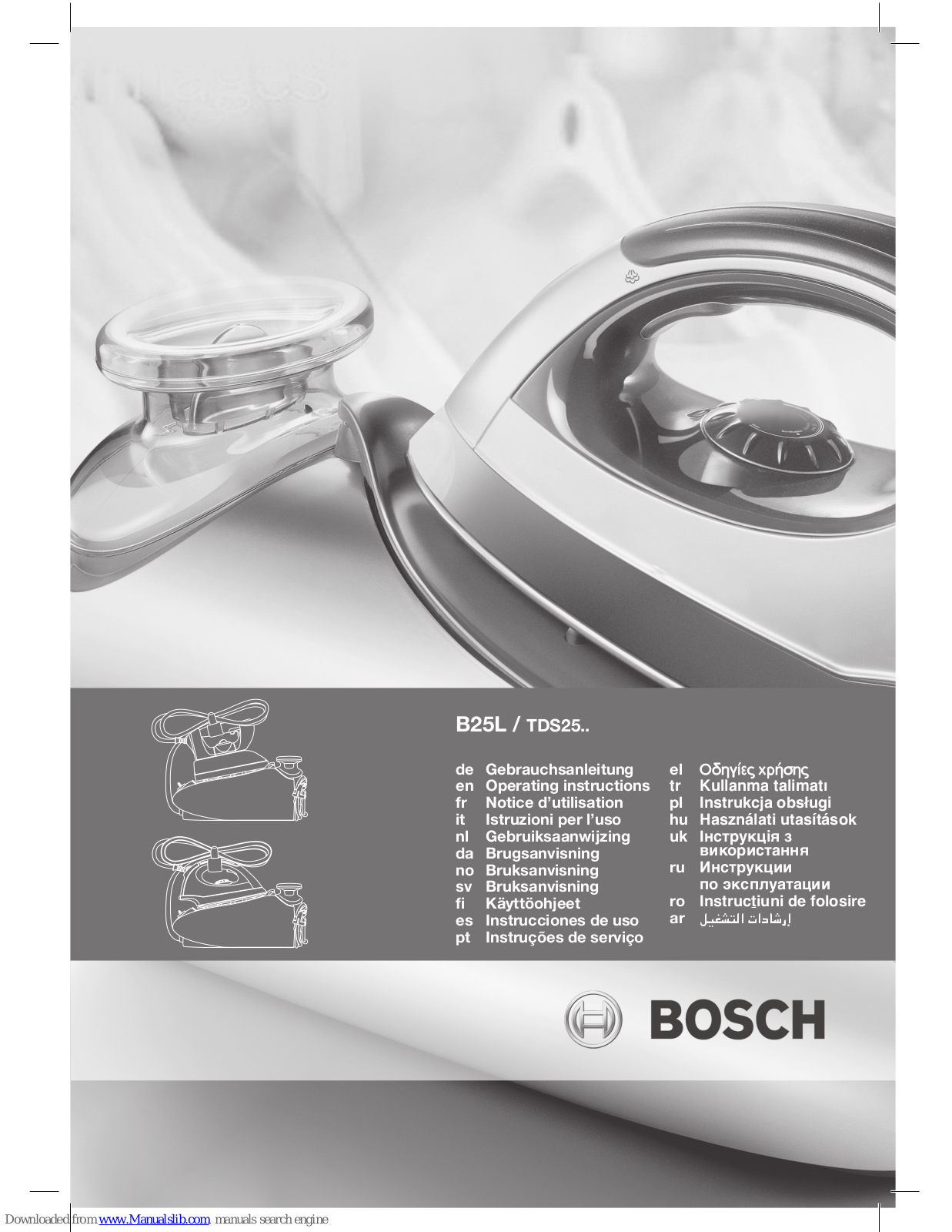 Bosch TDS2545, B25L, TDS2520 Operating Instructions Manual