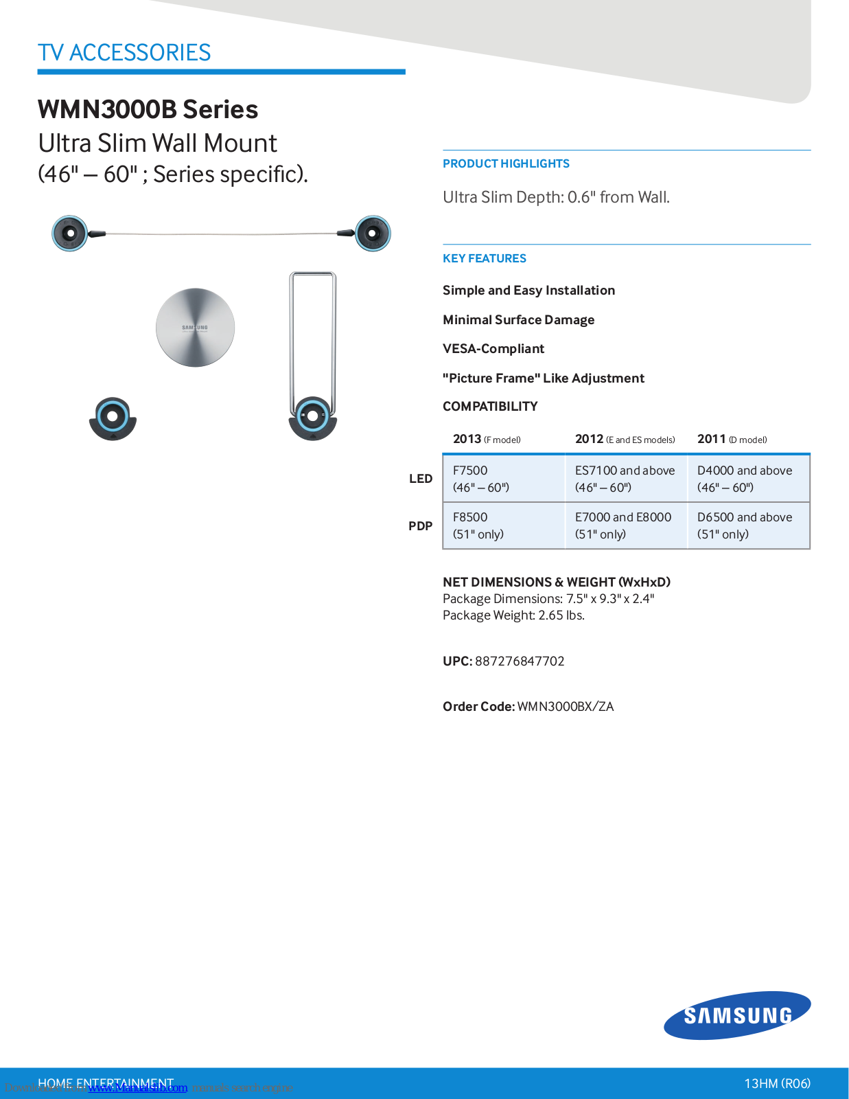 Samsung WMN3000B Series Product Highlights