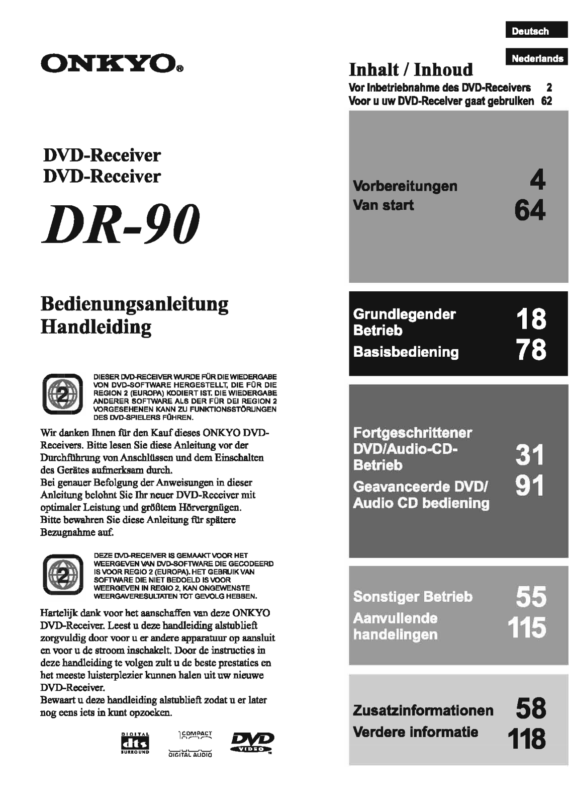 Onkyo DR-90 Owners Manual