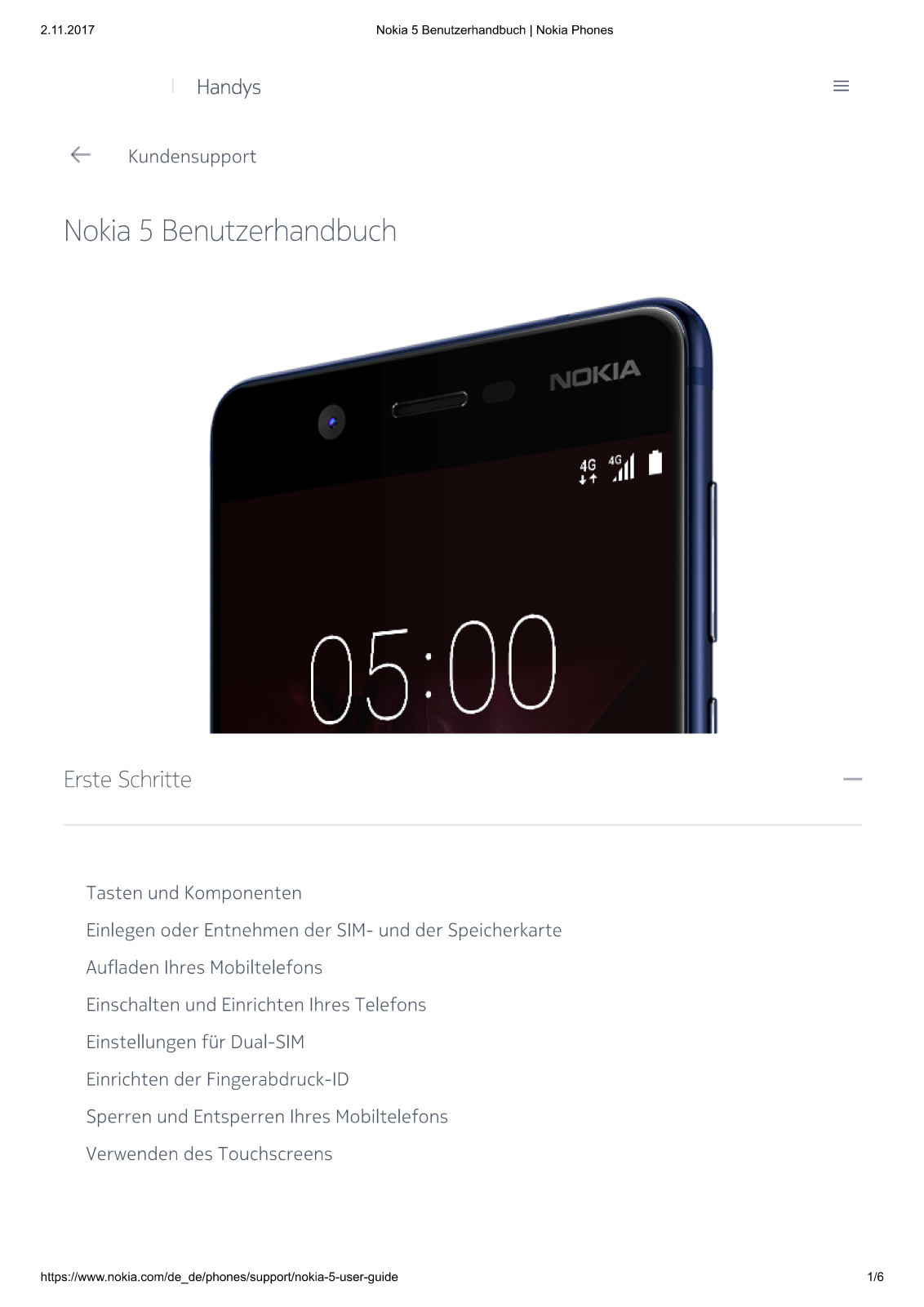 Nokia 5 Operation Manual