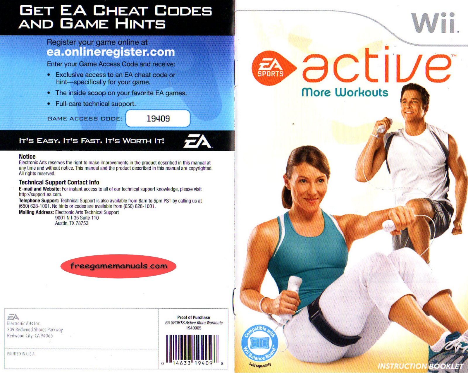 Electronic Arts EA Sports Active-More Workouts User Manual