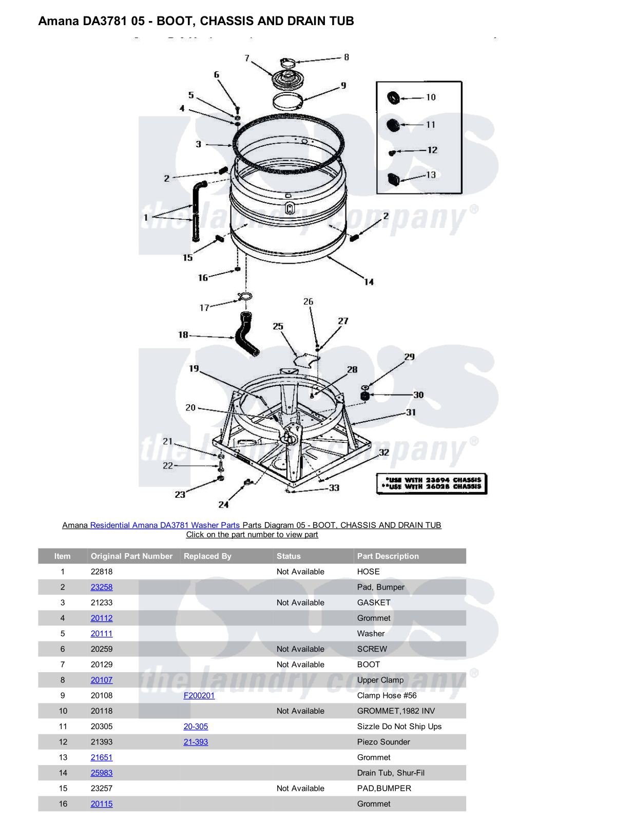 Amana DA3781 Parts Diagram