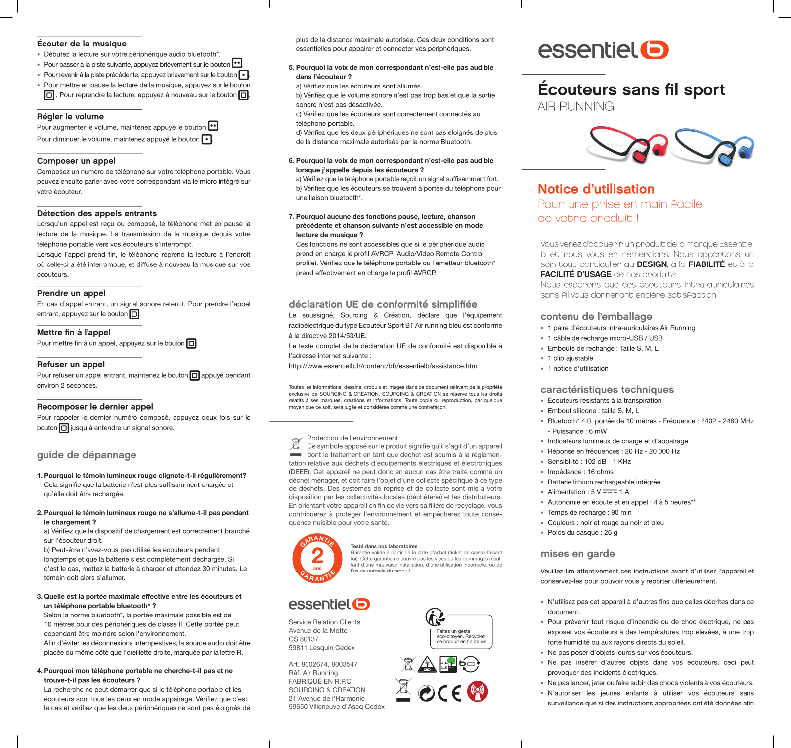 Essentielb AIR RUNNING User Manual