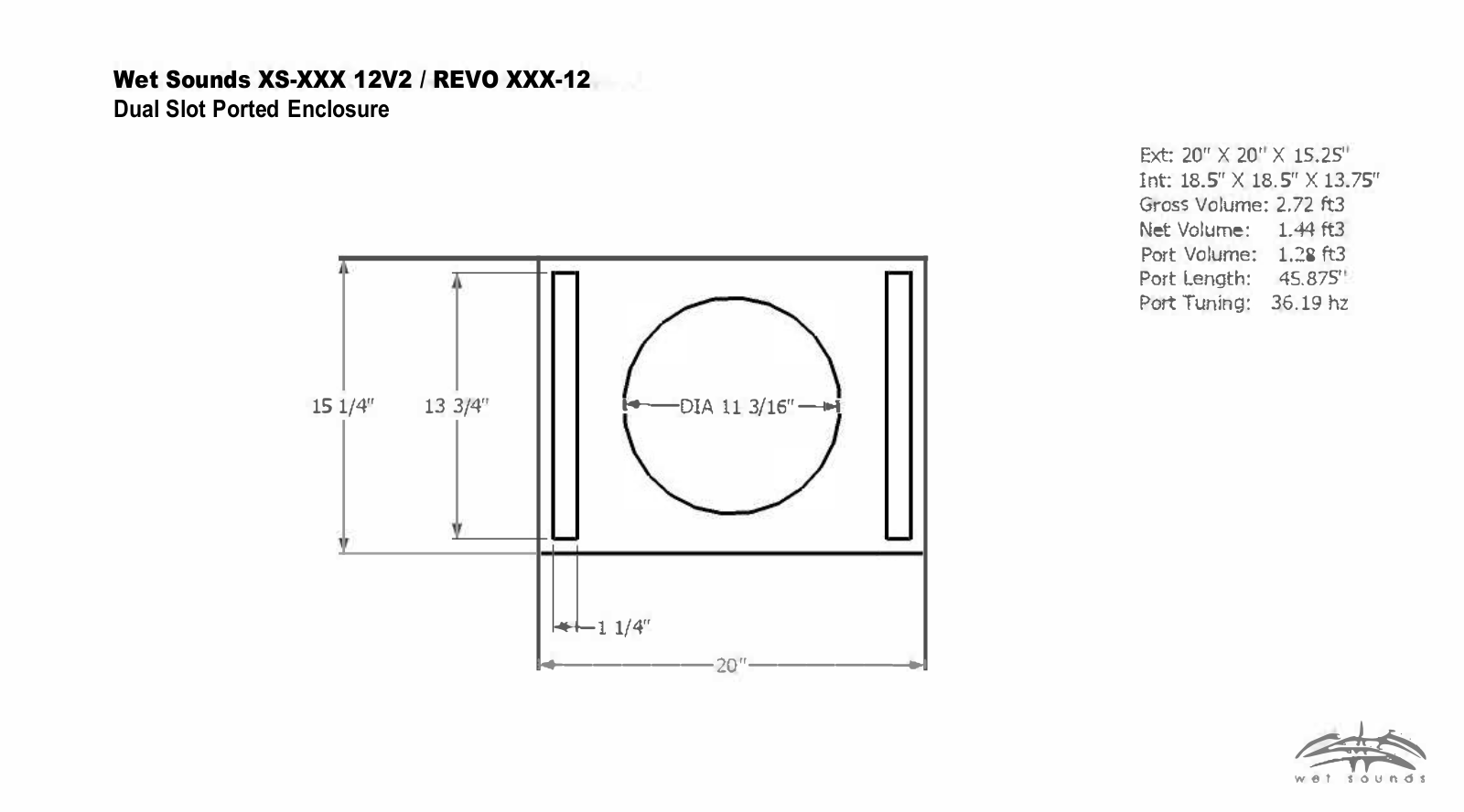 Wet Sounds REVO XXX-12 Dimensions Guide