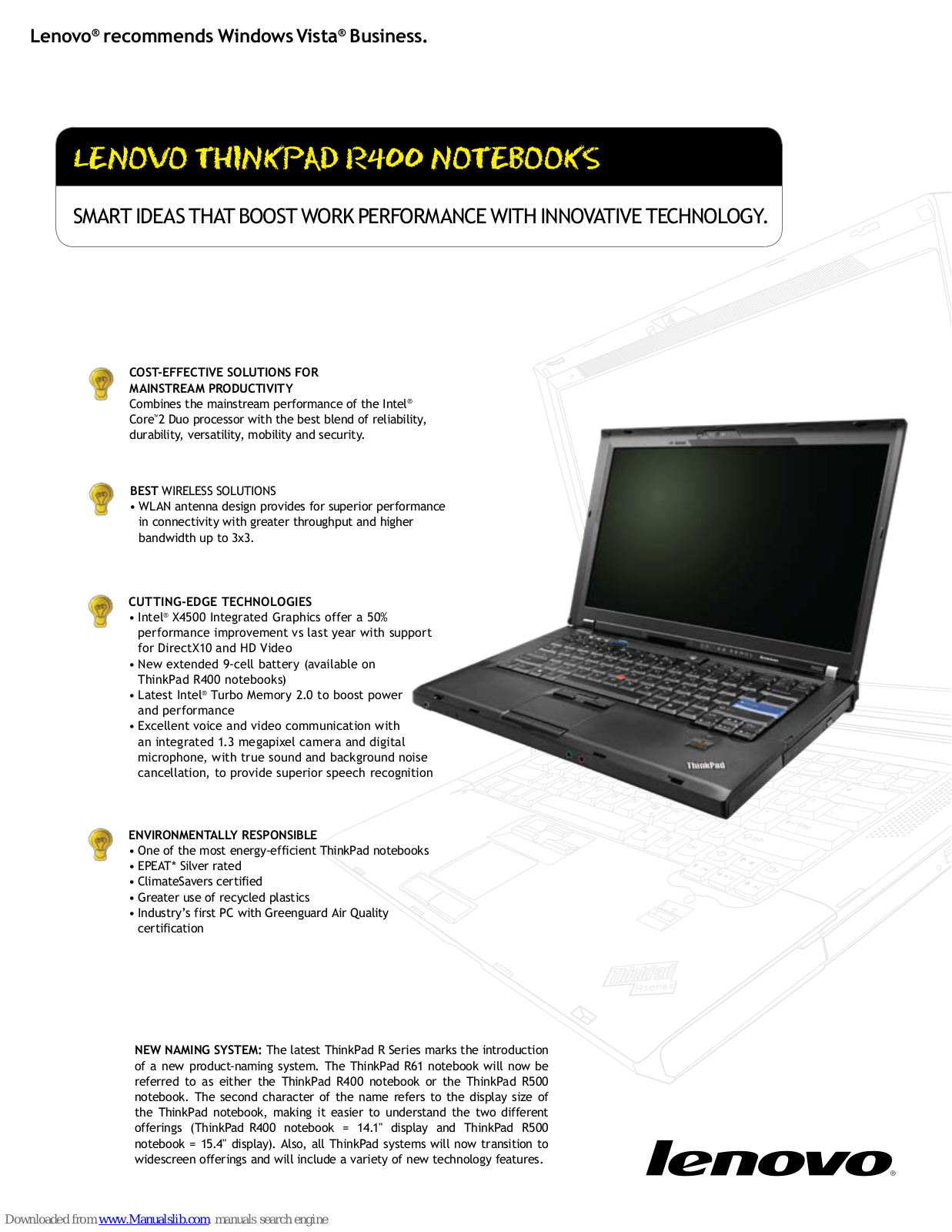 Lenovo 7439BD6, ThinkPad R400 User Manual