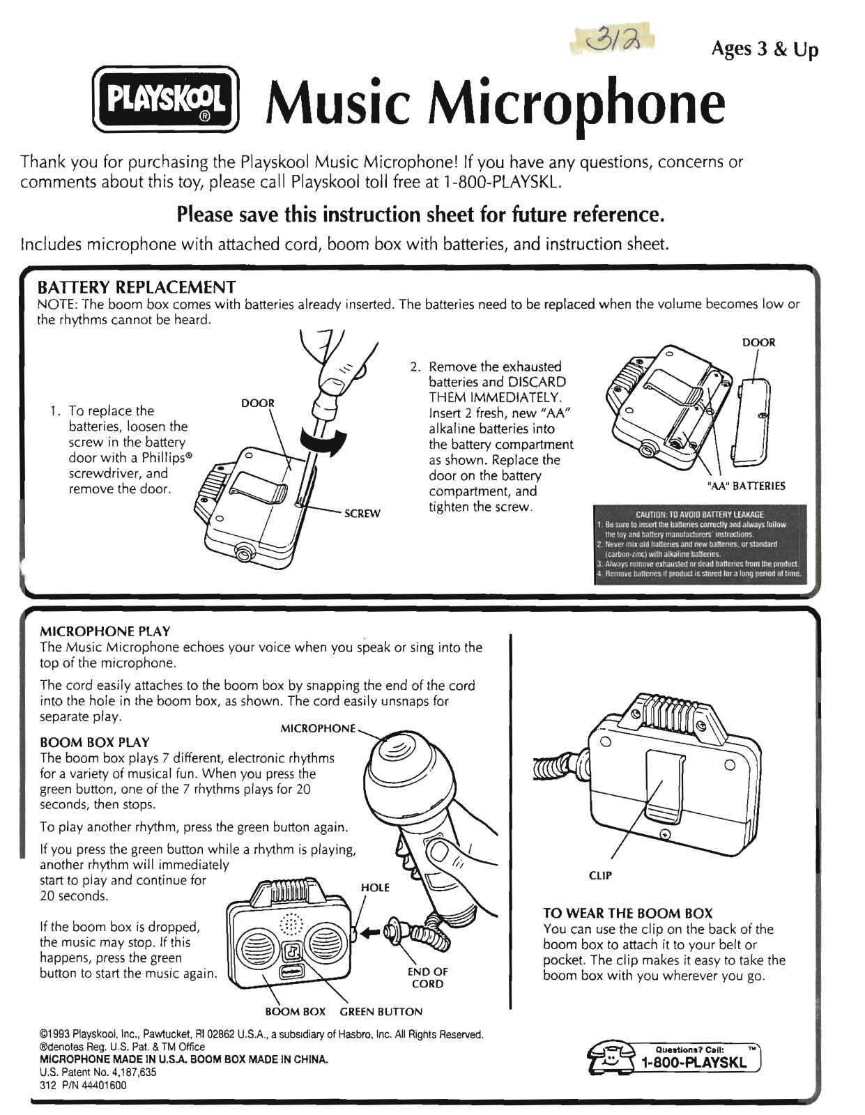 Playskool Music Microphone User Manual