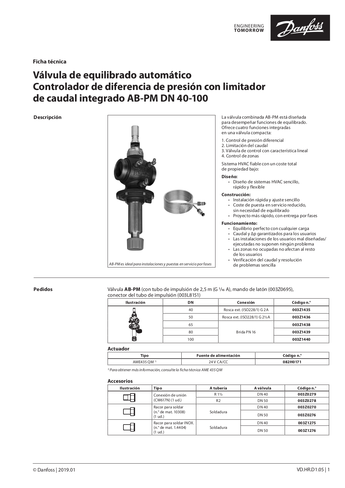 Danfoss AB-PM DN 40, AB-PM DN 50, AB-PM DN 65, AB-PM DN 80, AB-PM DN 100 Data sheet