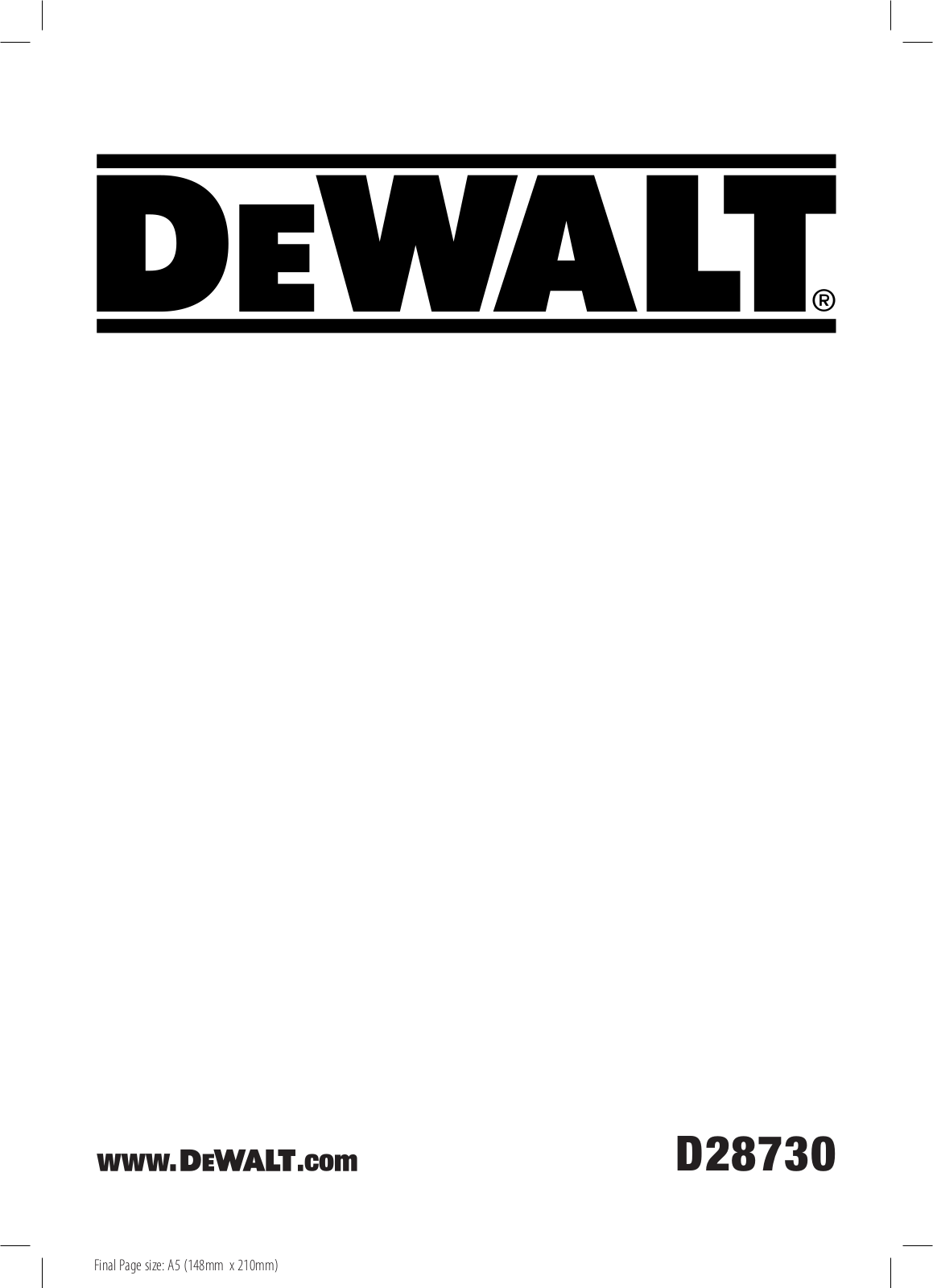 Dewalt D28730 User Manual