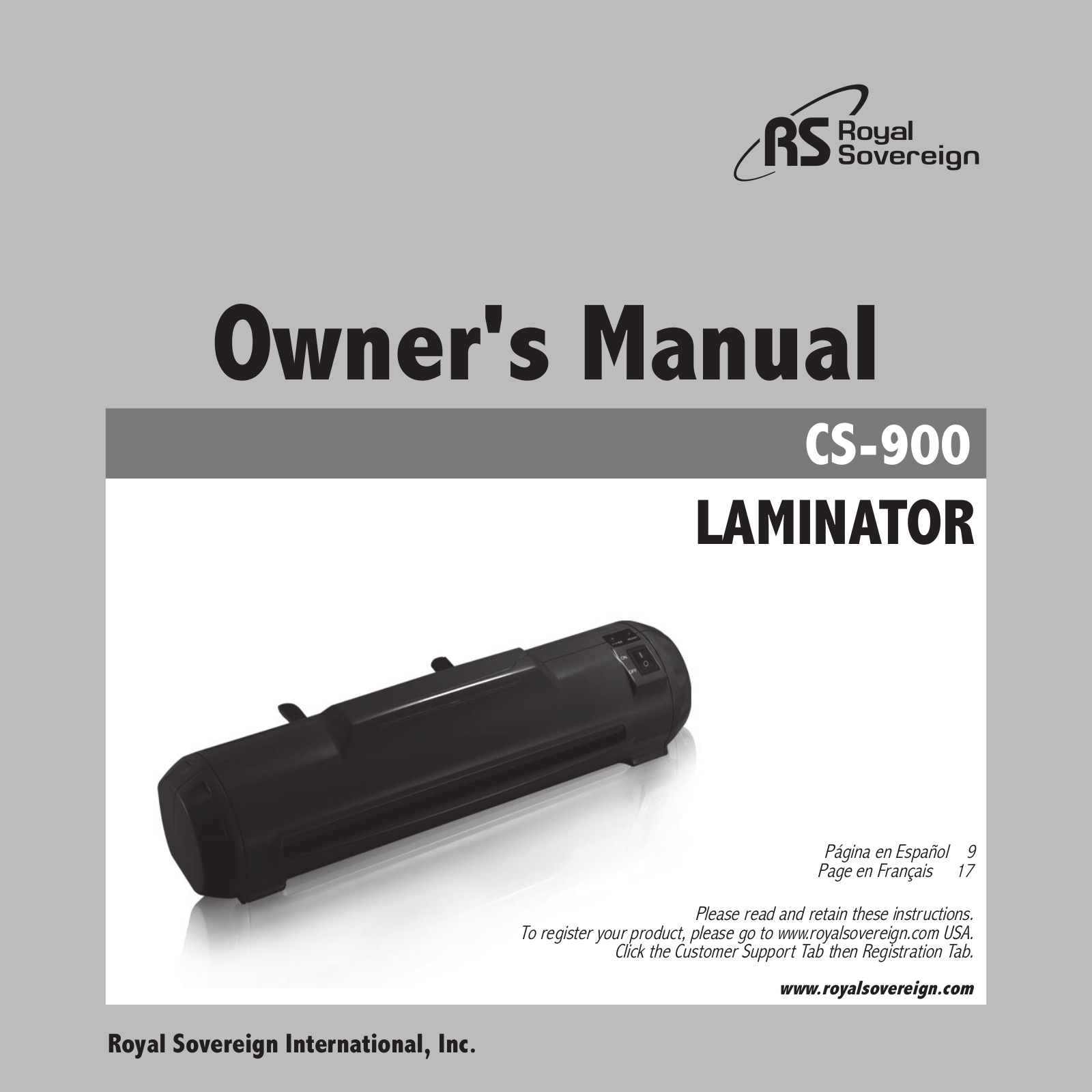 Royal Sovereign CS-900 User Manual