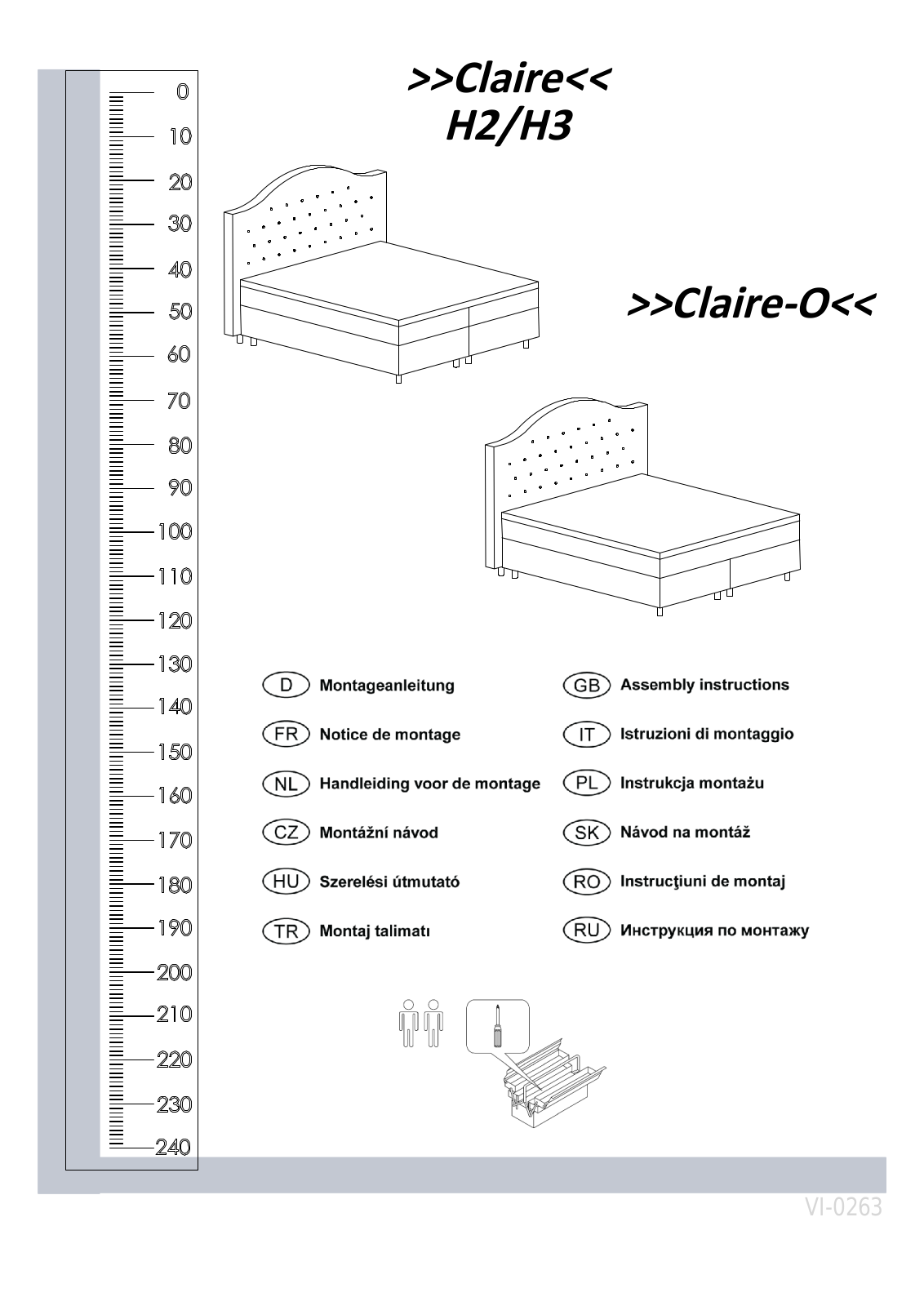 Home affaire Claire H2, Claire H3, Claire-O Assembly instructions