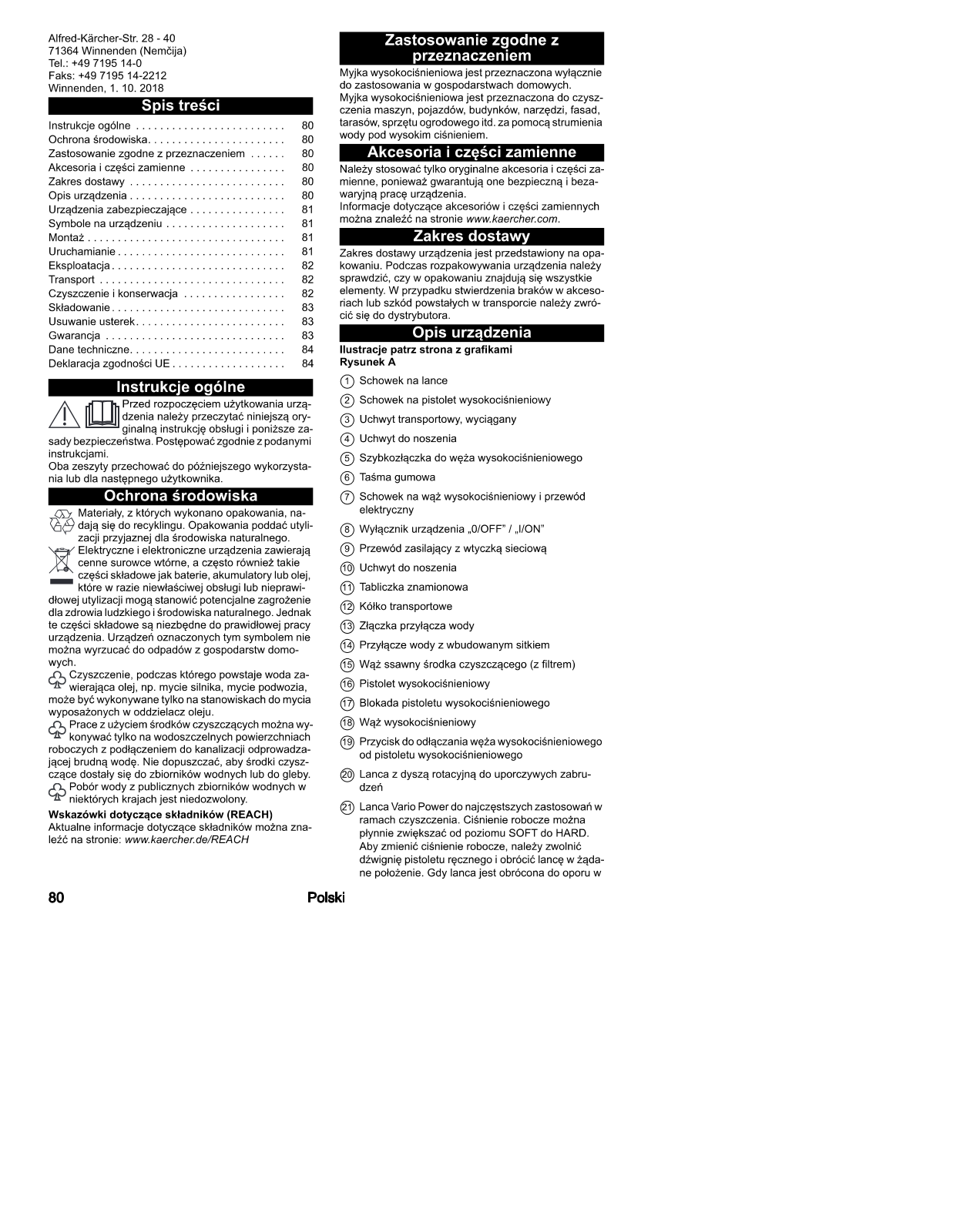 KARCHER K5 Compact 1.630-750.0 User guide