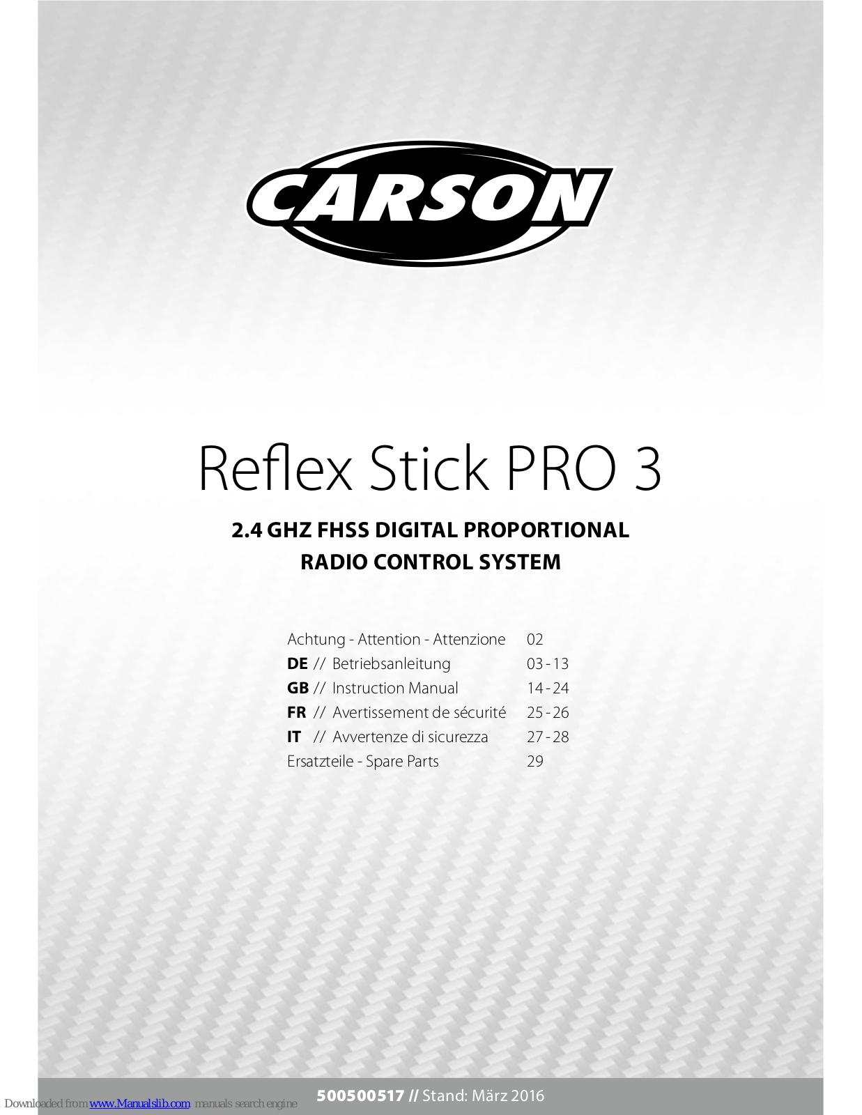 Carson Reflex Stick Pro 3 Instruction Manual