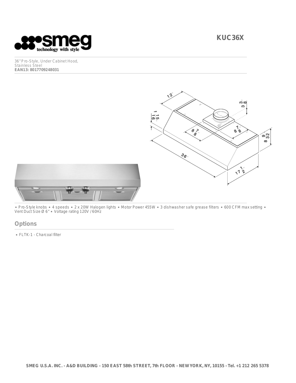 Smeg KUC36X User Manual