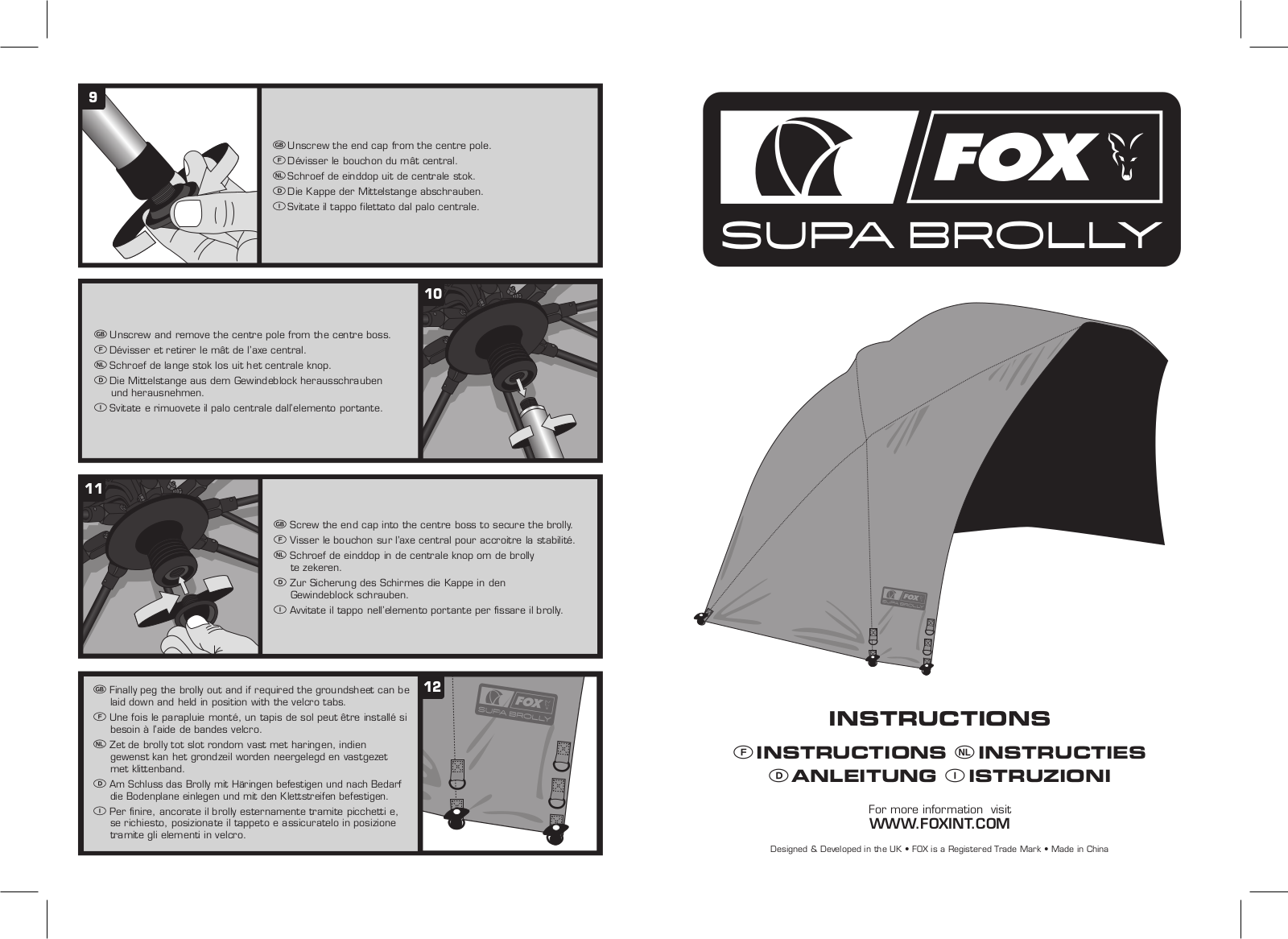 Fox Supa Brolly, Supa Brolly System Instructions Manual - ManualMachine.com