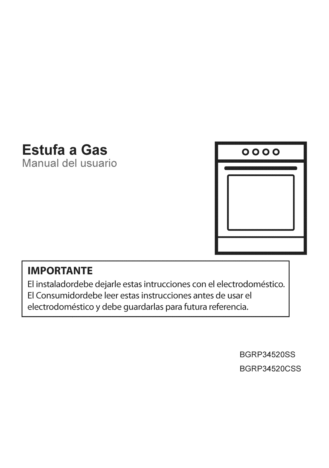 Blomberg BGRP34520SS User Manual