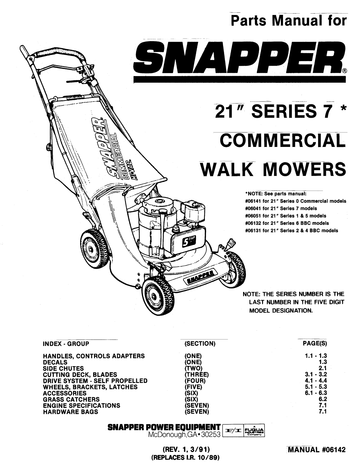 Snapper 21-7 User Manual