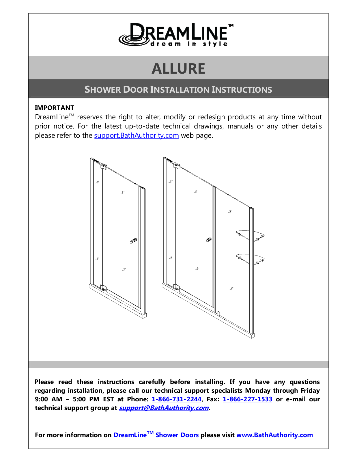 DreamLine SHDR-4230728-01 User Manual