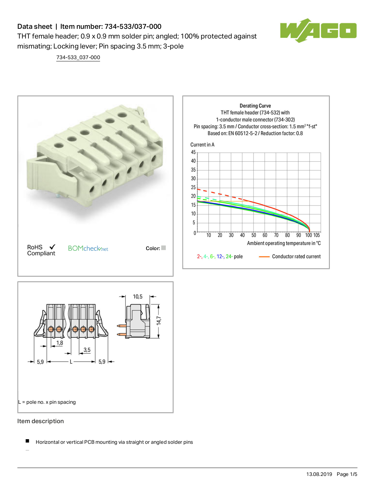 Wago 734-533/037-000 Data Sheet