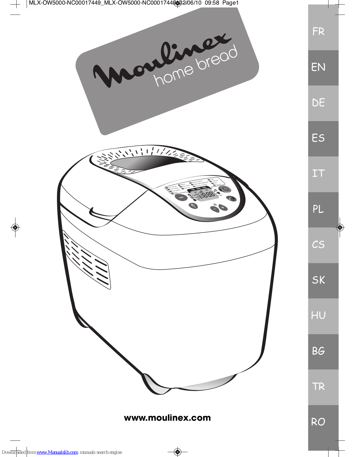 Moulinex Home Bread OW5000 Instructions Manual