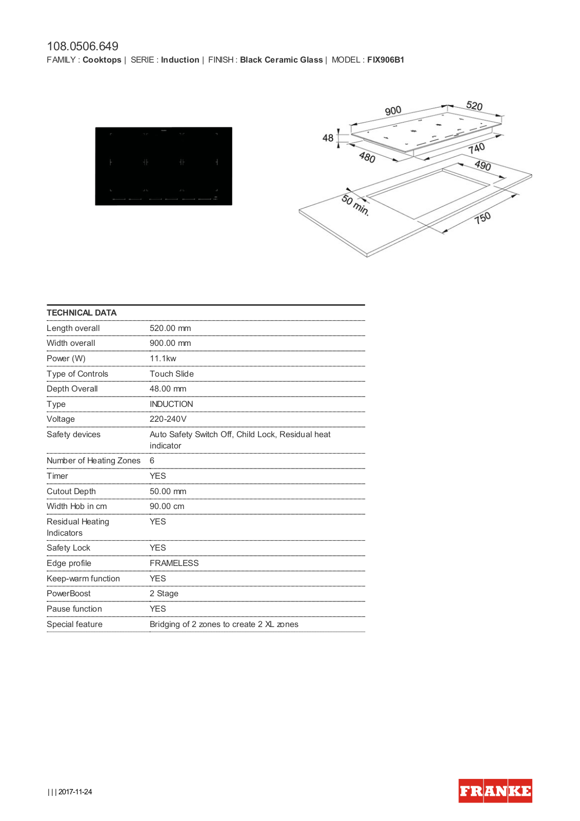 Franke FIX906B1 Datasheet