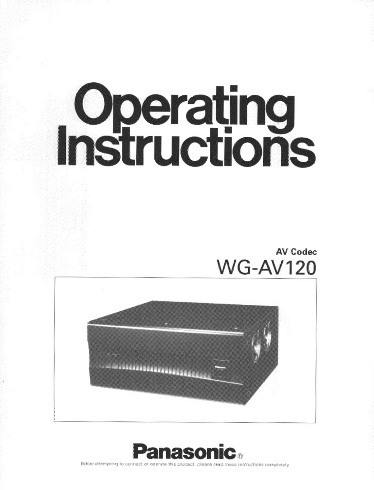 Panasonic WGAV120 User Manual