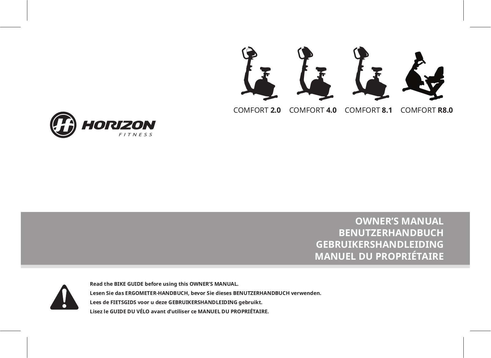 Horizon Fitness Comfort 2.0 operation manual