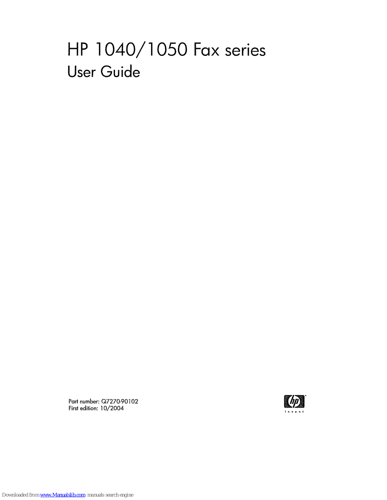 HP 1050 series, 1040 series User Manual - ManualMachine.com