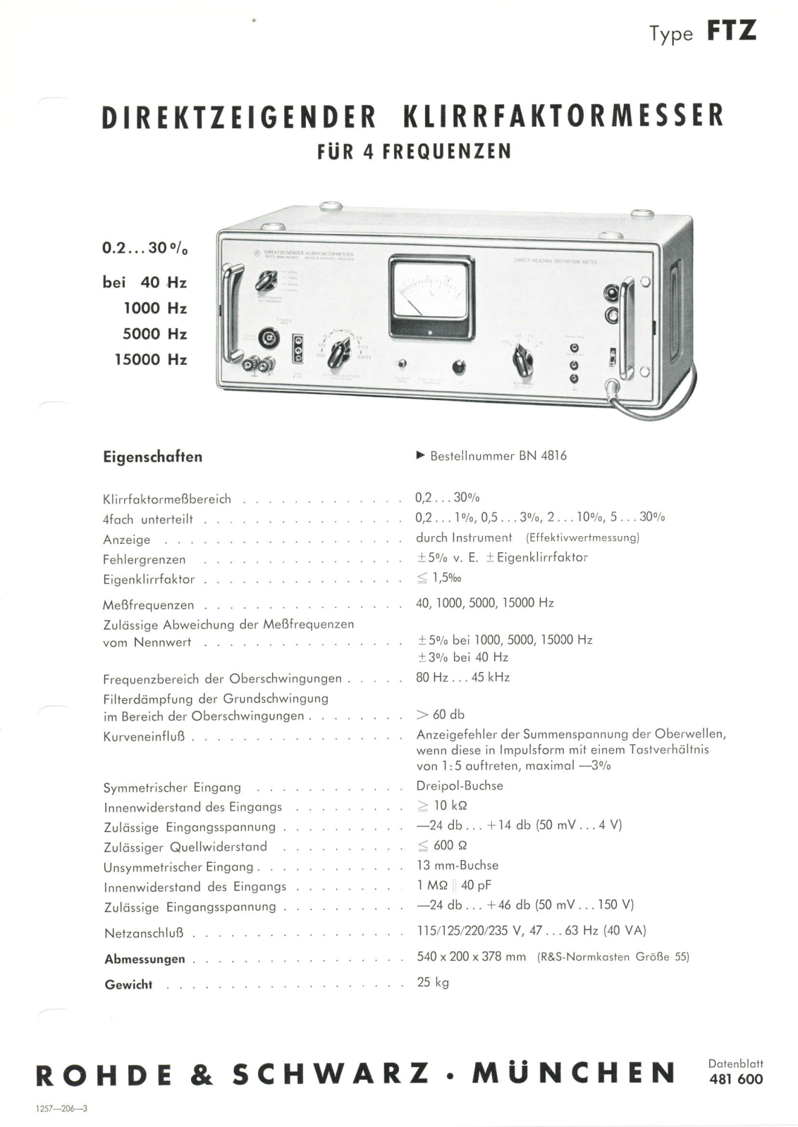 Rohde & Schwarz FTZ Datasheet - ManualMachine.com