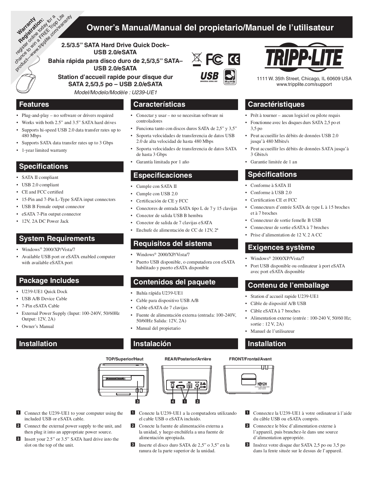 Tripp Lite U239-UE1 User Manual