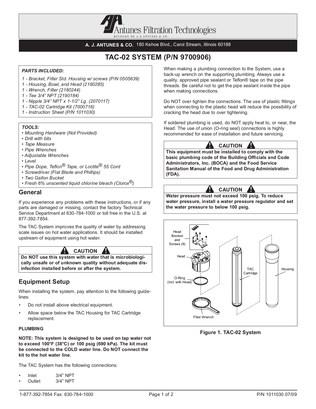 Antunes TAC-02 Installation Manual