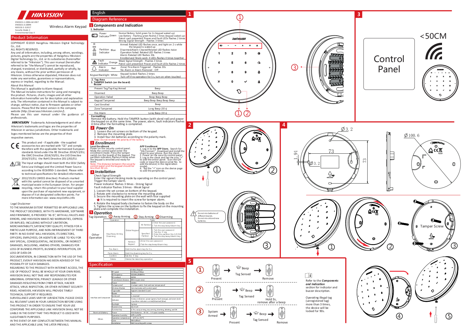 Hikvision DS-PKA-WLM-868 operation manual