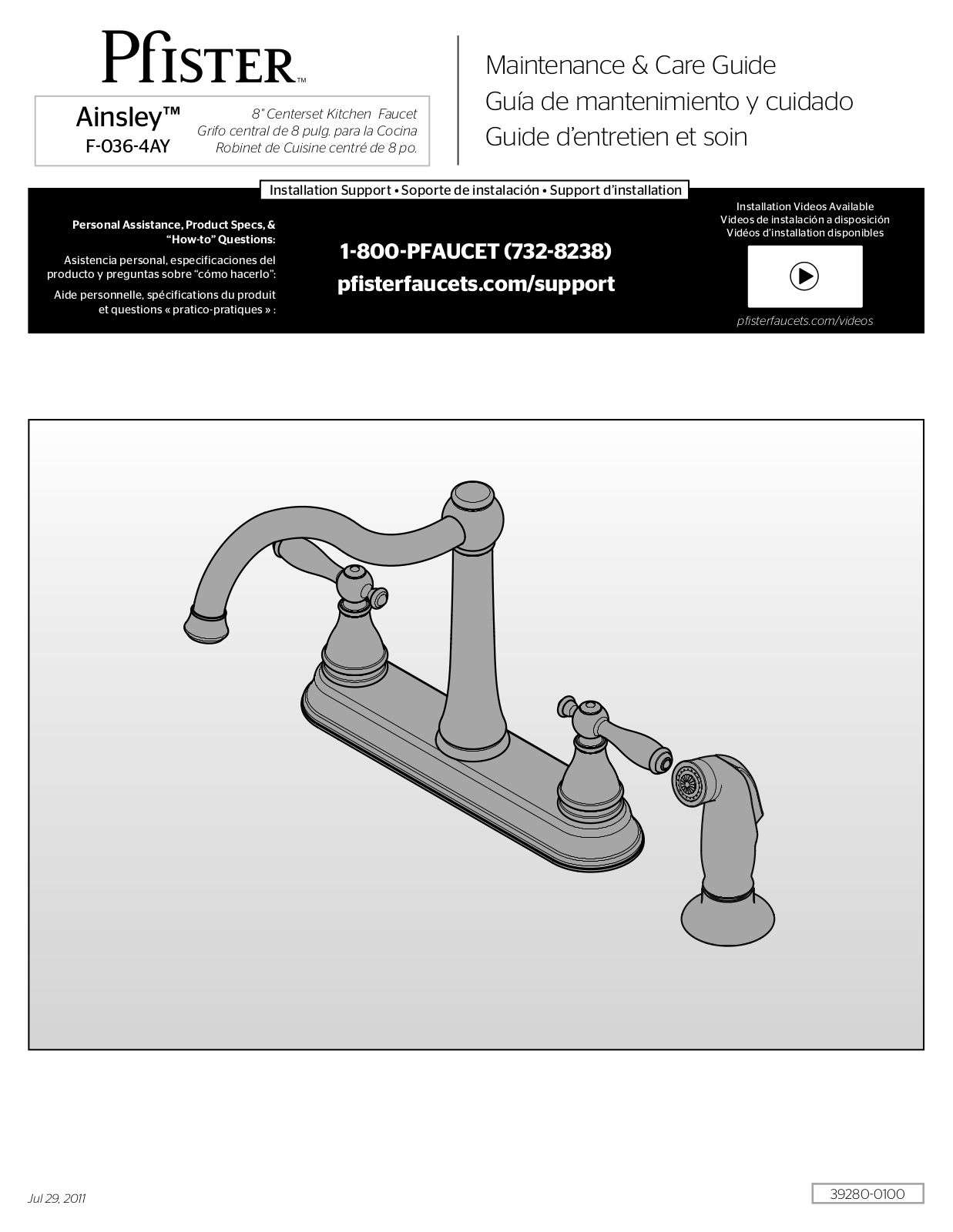 Pfister F-036-4AYS User Manual