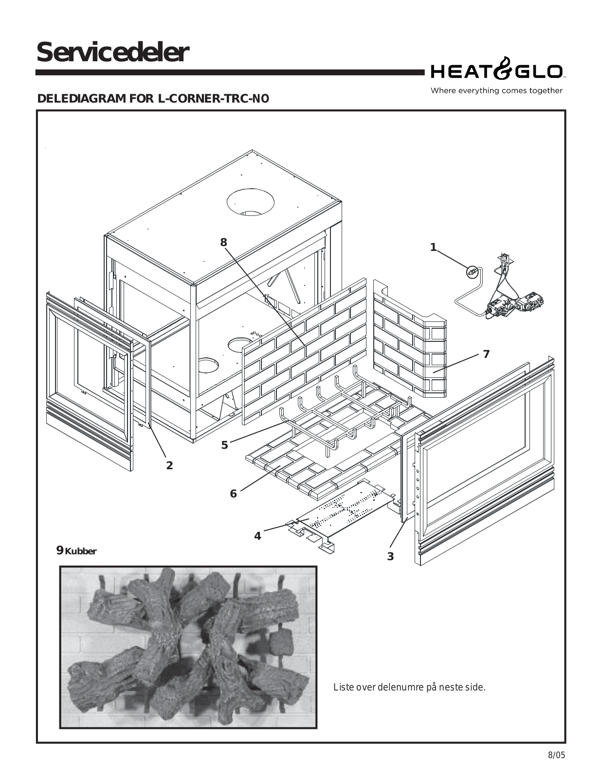 Heat & Glo L-CORNER-TRC-NO Service Parts