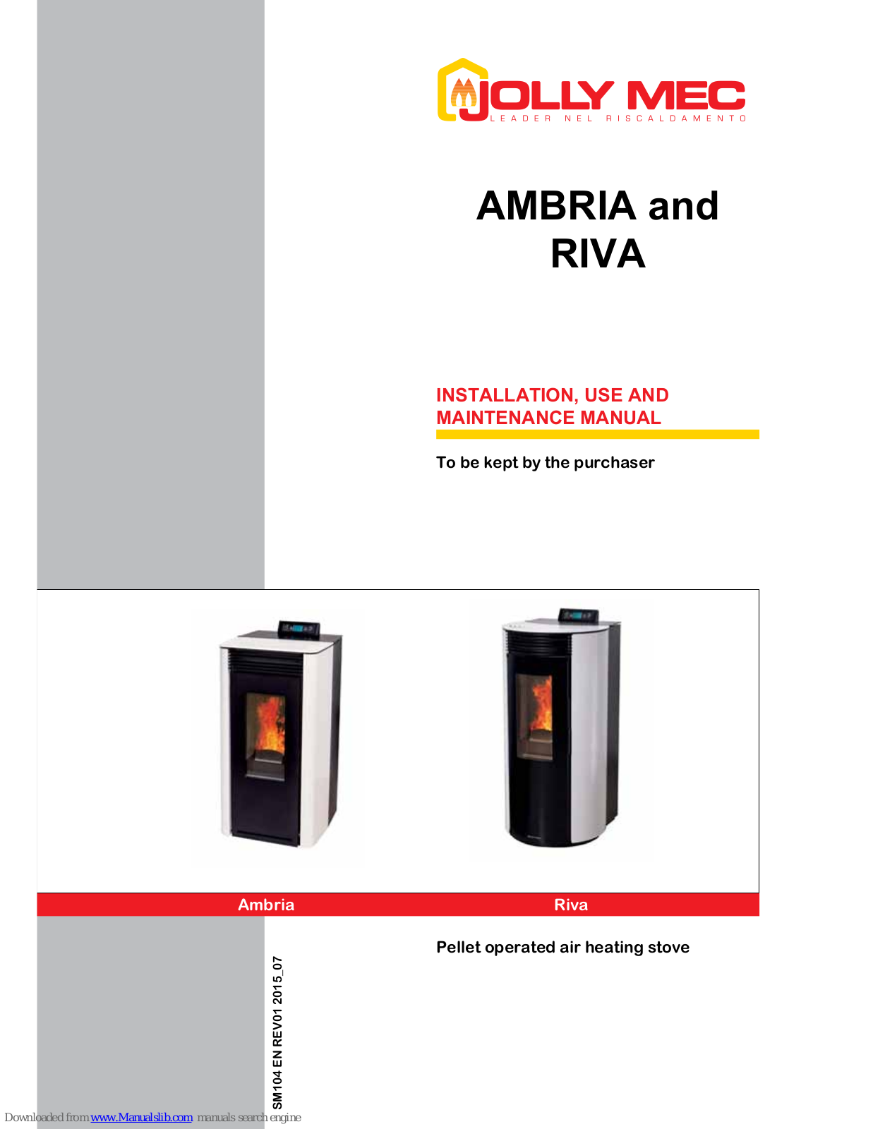 Jolly Mec AMBRIA, RIVA Installation, Use And Maintenance Manual - ManualMachine.com
