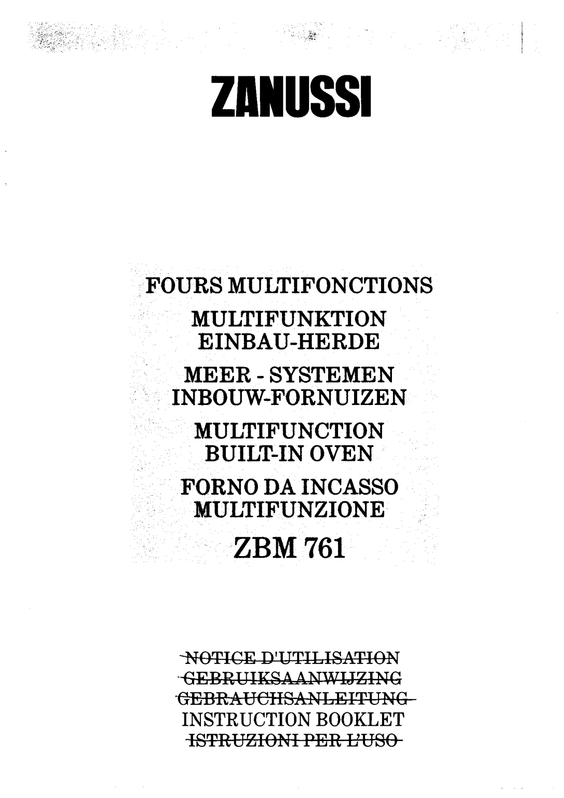 Zanussi ZBM761SX1 User Manual