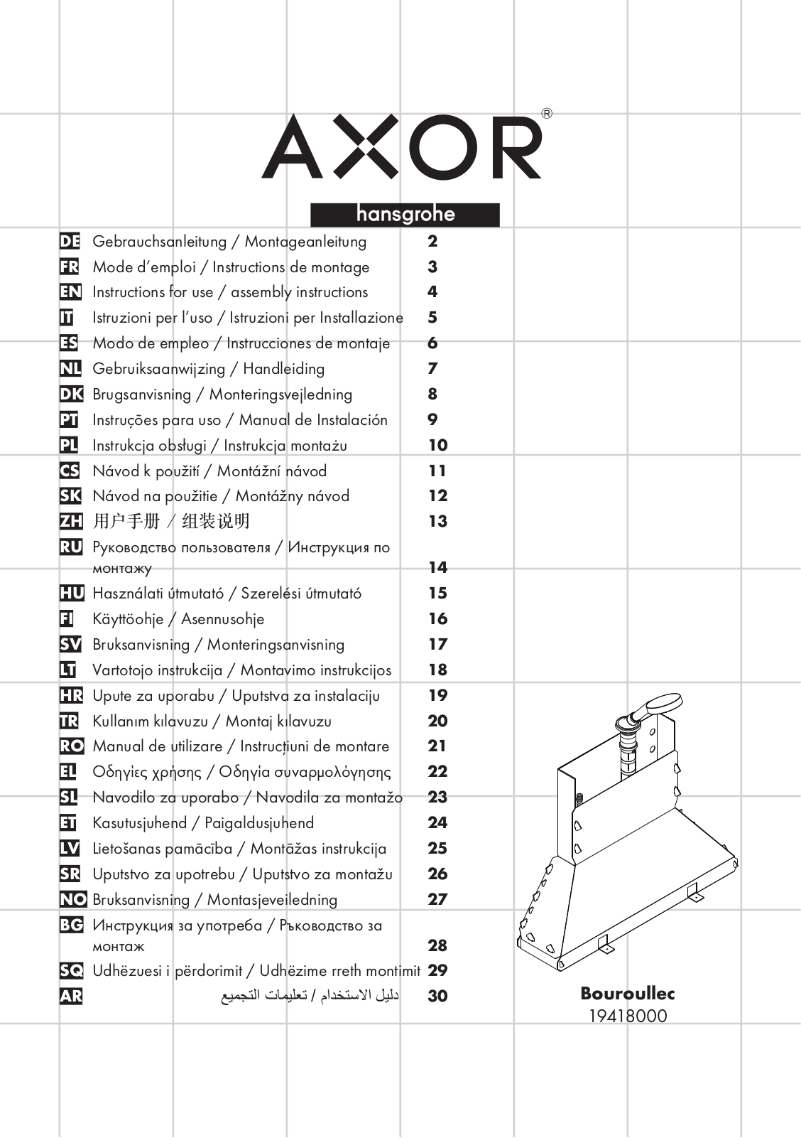 Hansgrohe 19418000 Instructions For Use/assembly Instructions