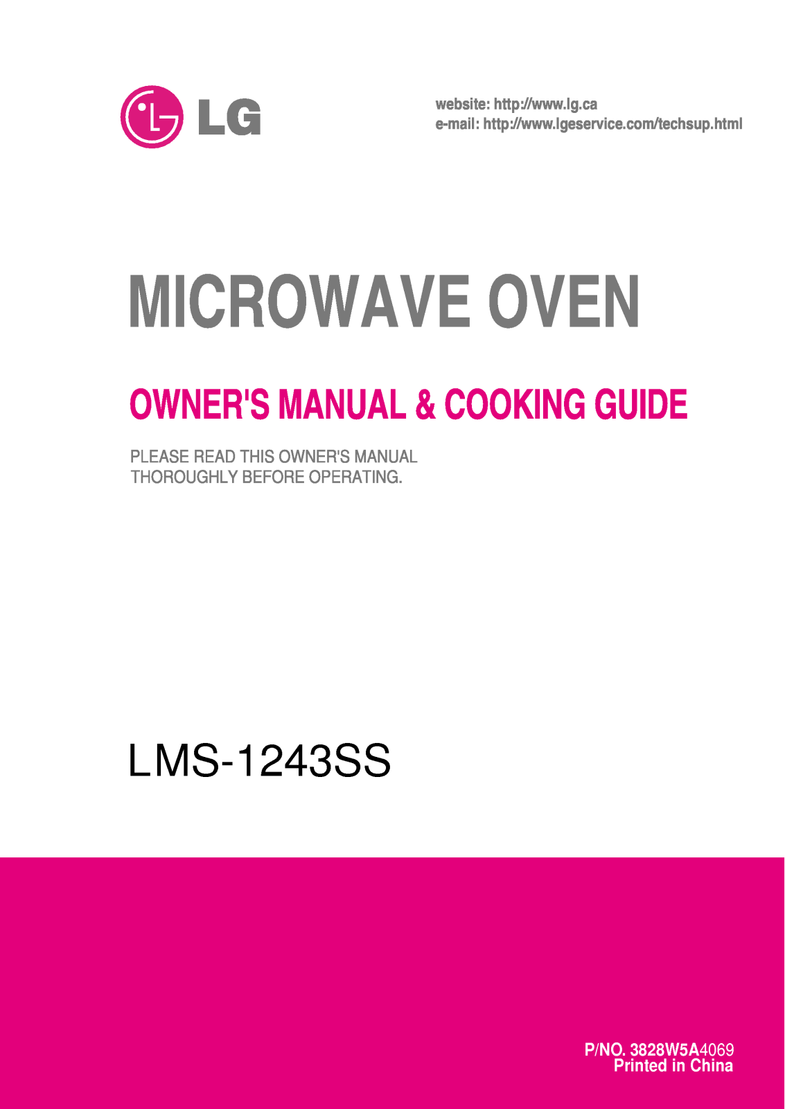 LG LMS1243SS User Manual