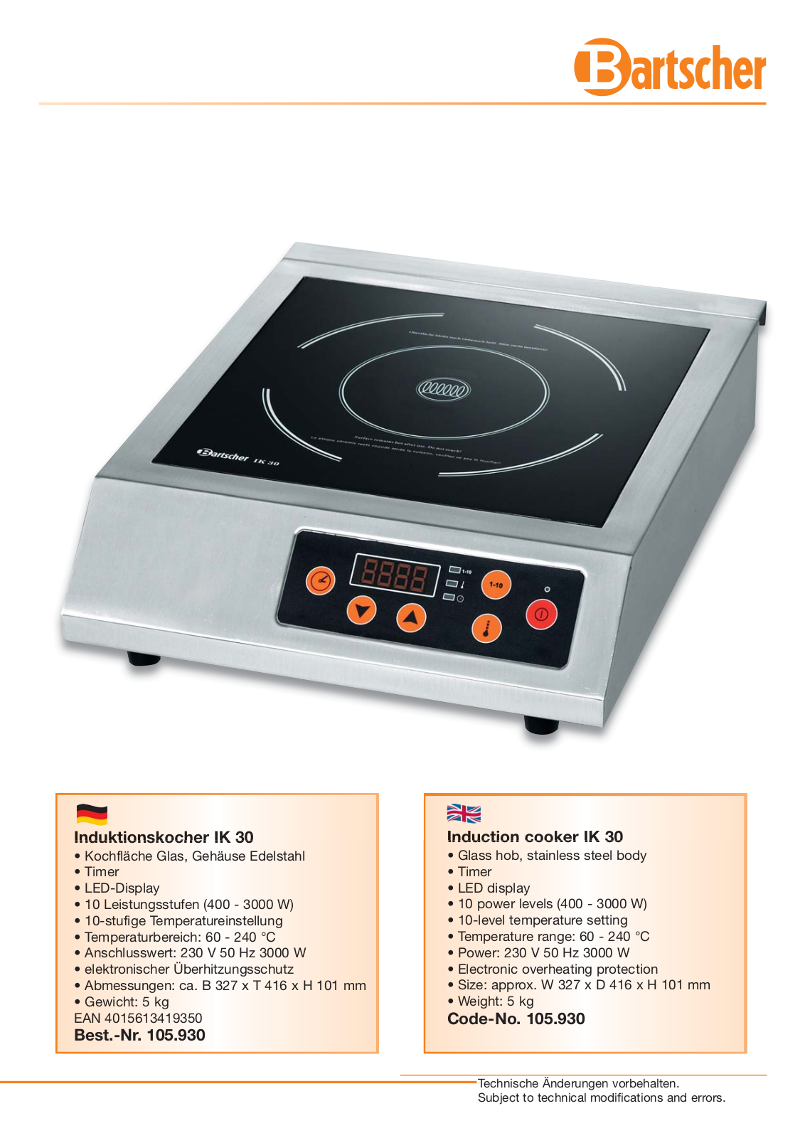 BARTSCHER 105930-121 User Manual - ManualMachine.com