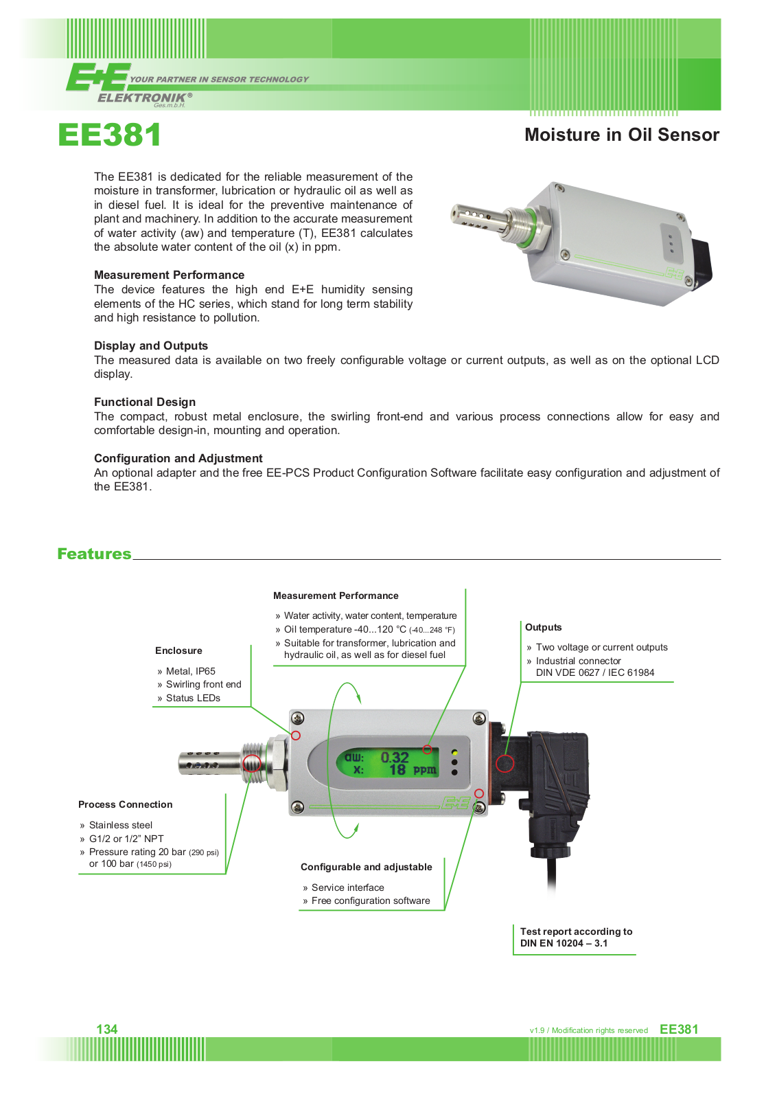 E+E EE381 Specifications