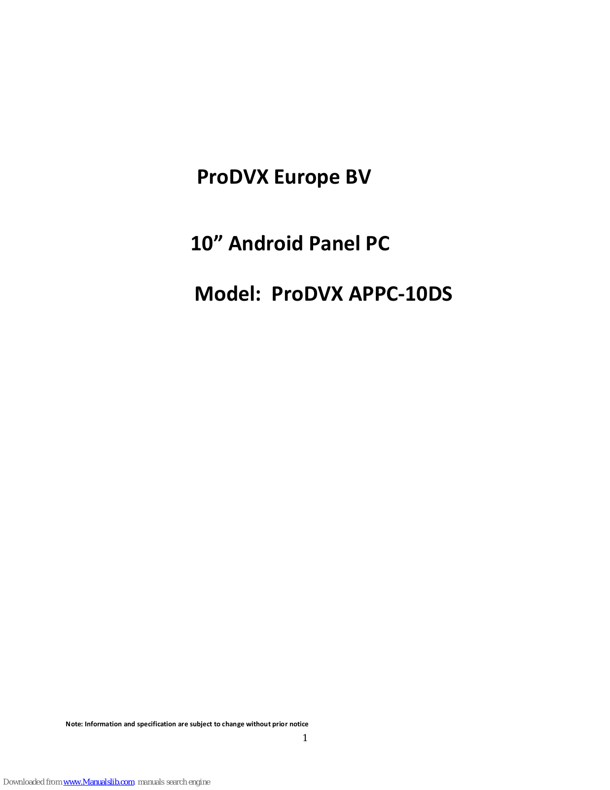 Pro DVX APPC-10DS User Manual - ManualMachine.com