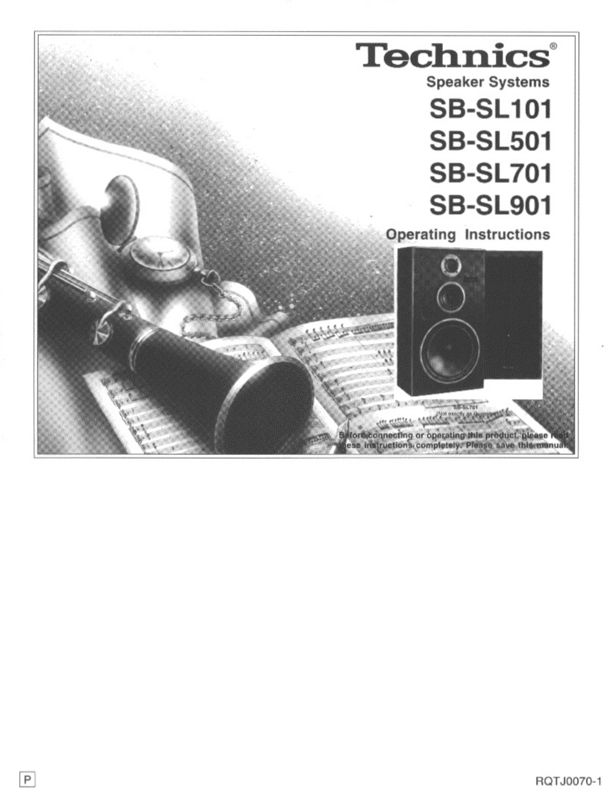 Technics SB-SL901, SB-SL701, SB-SL501 Owners Manual