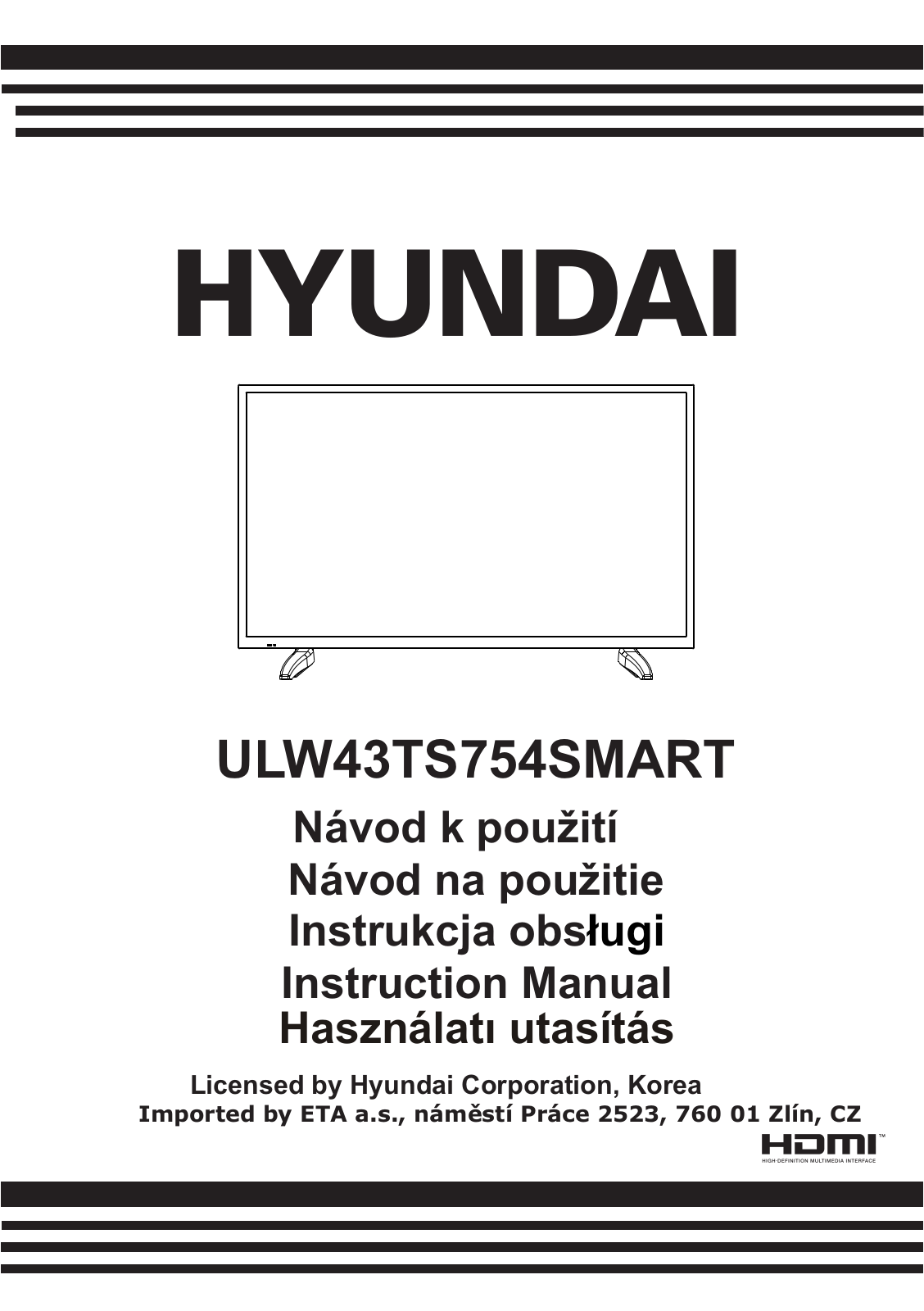 Hyundai ULW 43TS754 SMART User Manual