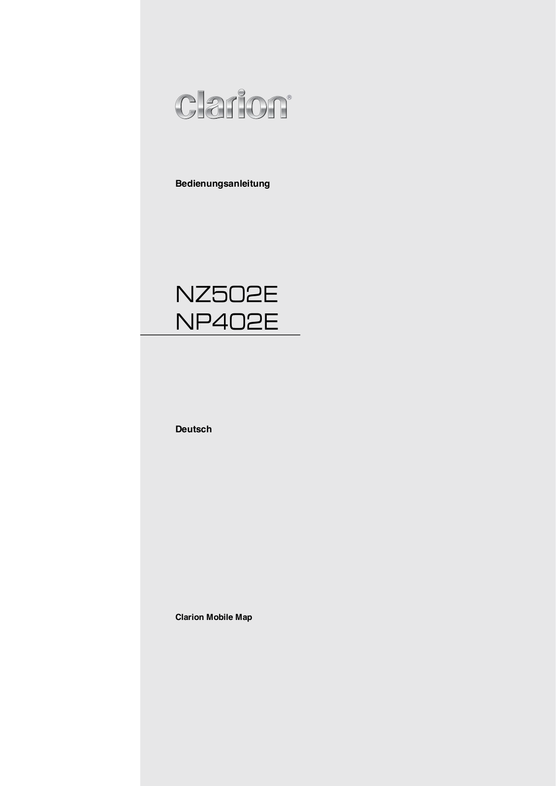 Clarion NZ502E, NP402E User Manual