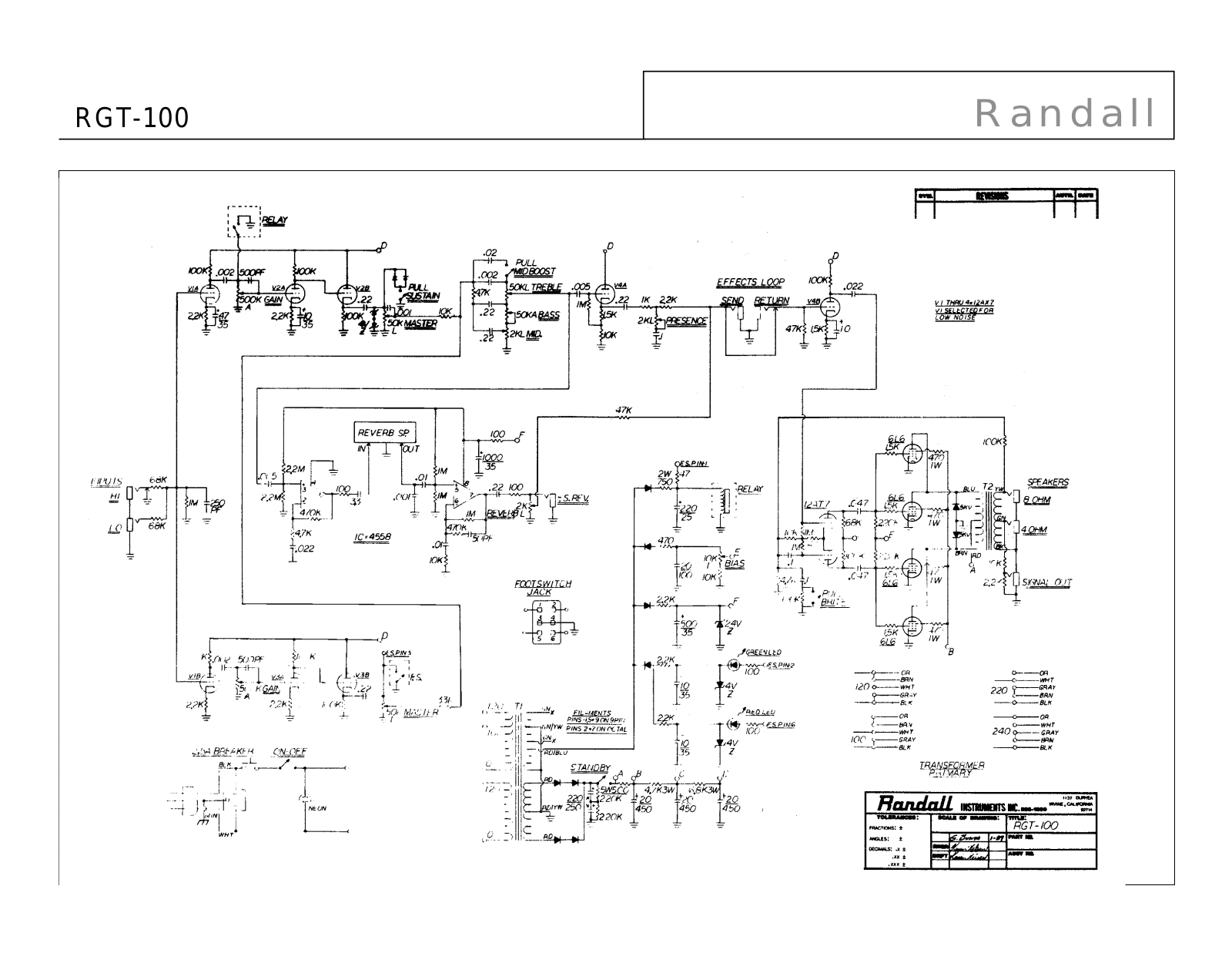 Randall rgt100 schematic