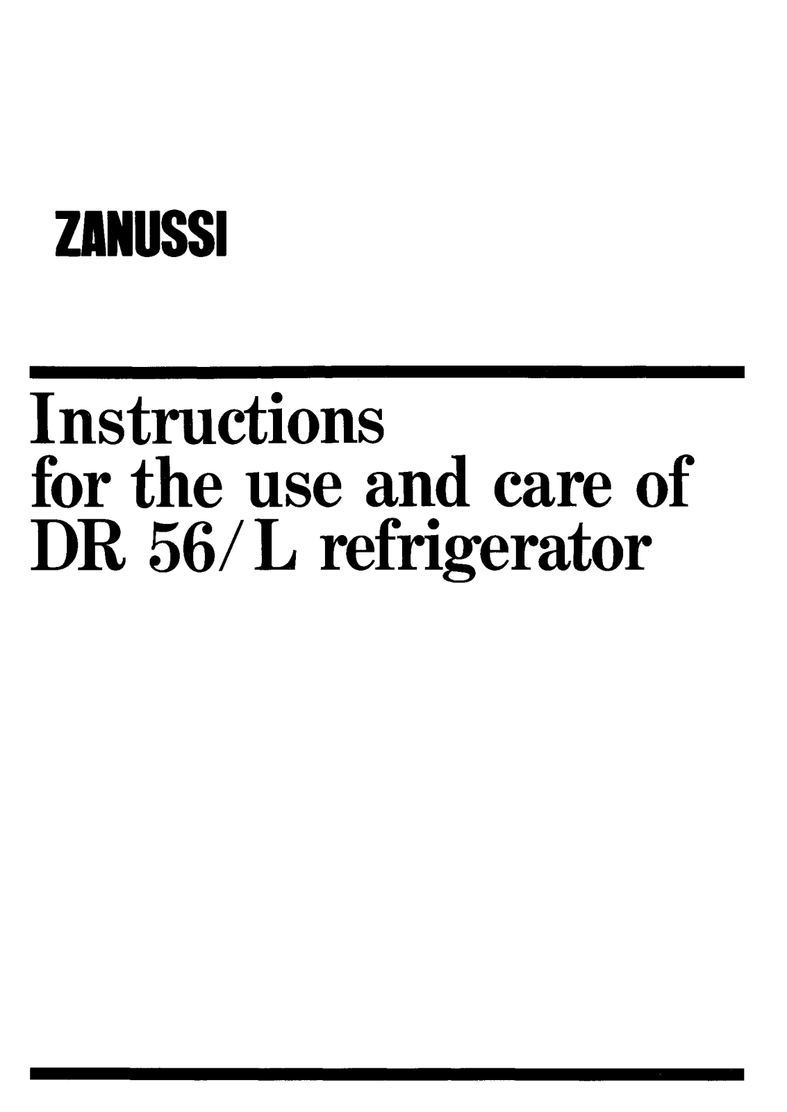 Zanussi DR 56 L User Manual