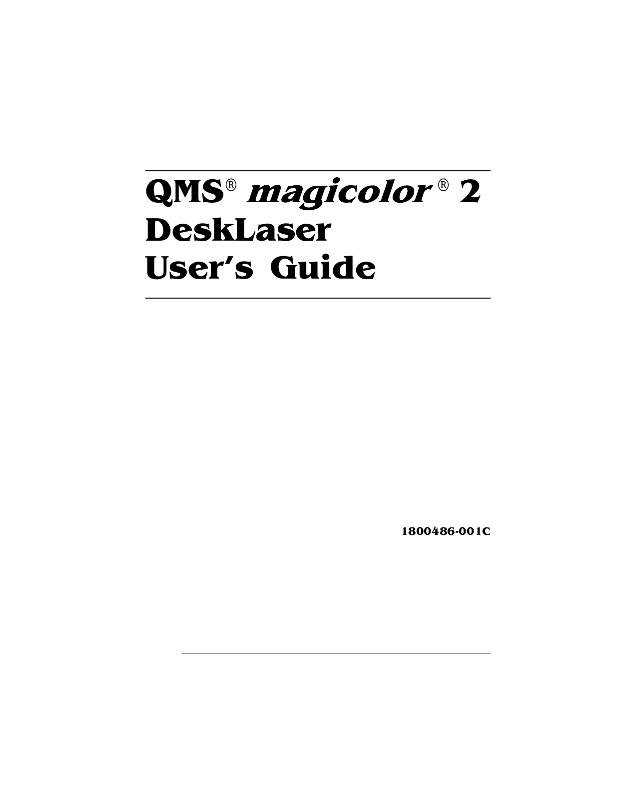 KONICA MINOLTA QMS magic 2 DeskLaser User Guide