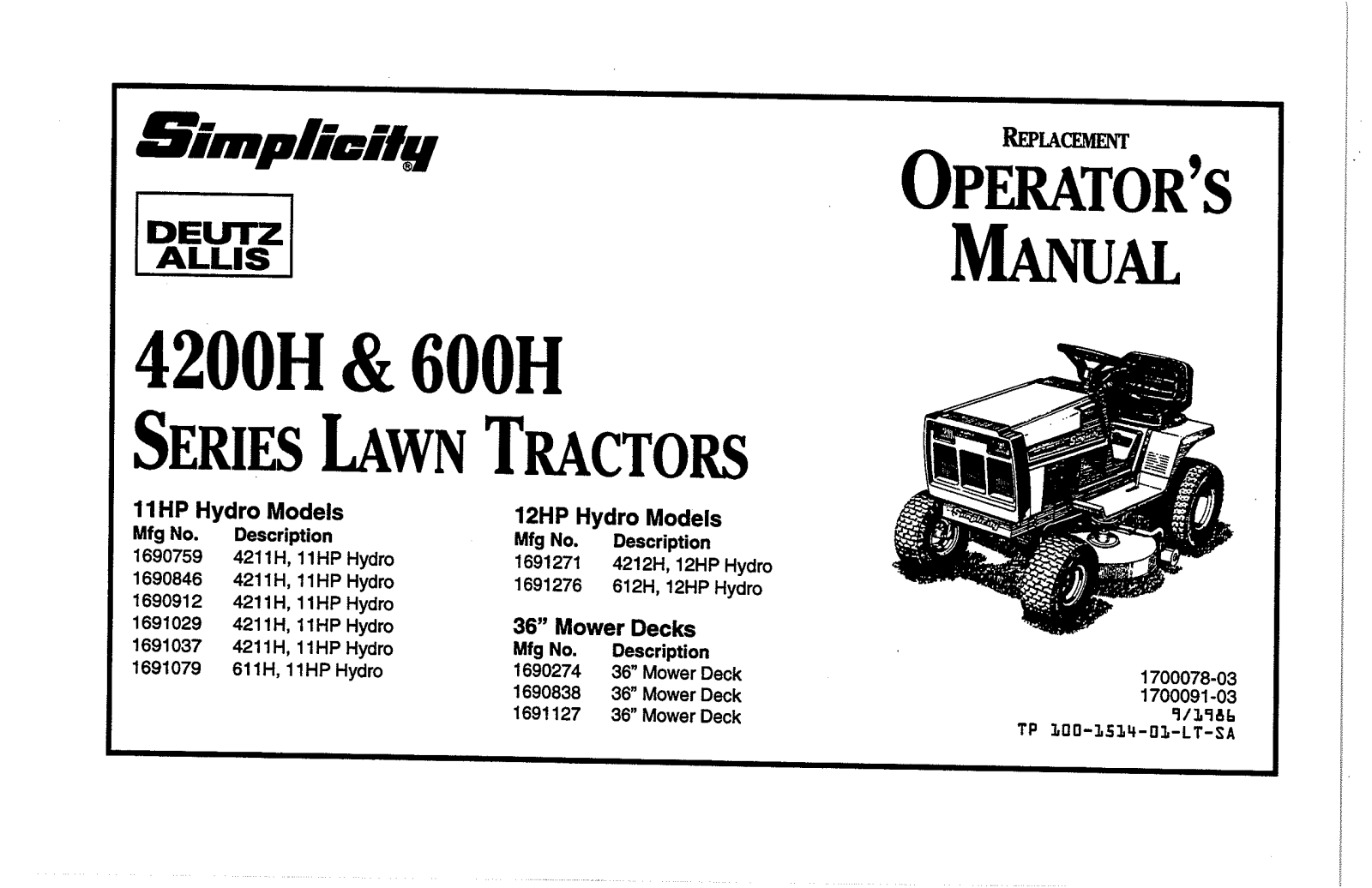 Simplicity 4200H User Manual